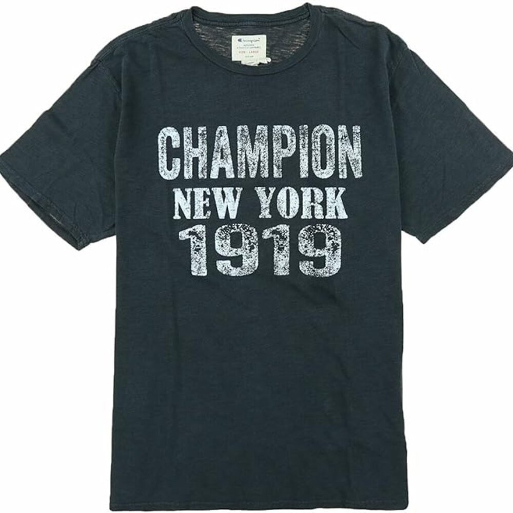 Champion Men’s T‑Shirt New York 1919 Graphic Tee Black Size XL